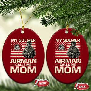 Proud Air Force Mom Ceramic Ornament My Soldier Airman Calls Me Mom US Flag TS10 Print Your Wear