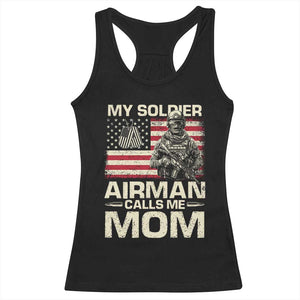 Proud Air Force Mom Racerback Tank Top My Soldier Airman Calls Me Mom US Flag TS10 Black Print Your Wear