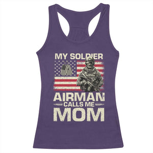 Proud Air Force Mom Racerback Tank Top My Soldier Airman Calls Me Mom US Flag TS10 Purple Print Your Wear