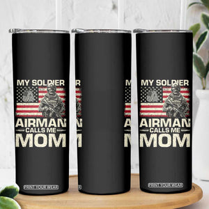 Proud Air Force Mom Skinny Tumbler My Soldier Airman Calls Me Mom US Flag TS10 Print Your Wear