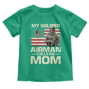 Proud Air Force Mom Toddler T Shirt My Soldier Airman Calls Me Mom US Flag TS10 Irish Green Print Your Wear