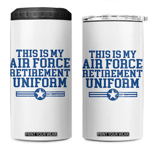 Veteran US Air Force 4 in 1 Can Cooler Tumbler This Is My Retirement Uniform TS10 One Size: 16 oz White Print Your Wear