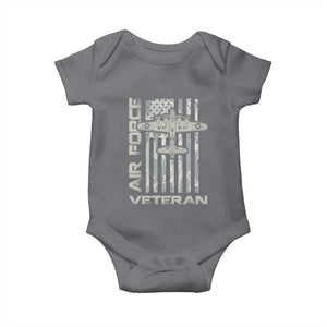 Air Force Veteran Baby Onesie Vintage Camo USA Flag Veterans TS10 Charcoal Print Your Wear