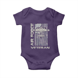 Air Force Veteran Baby Onesie Vintage Camo USA Flag Veterans TS10 Purple Print Your Wear