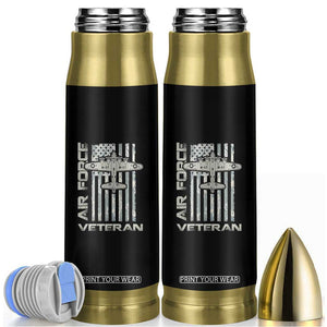 Air Force Veteran Bullet Tumbler Vintage Camo USA Flag Veterans TS10 Black Print Your Wear