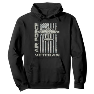 Air Force Veteran Hoodie Vintage Camo USA Flag Veterans TS10 Black Print Your Wear