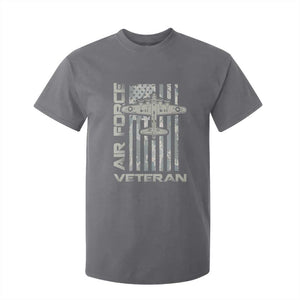 Air Force Veteran T Shirt For Kid Vintage Camo USA Flag Veterans TS10 Charcoal Print Your Wear
