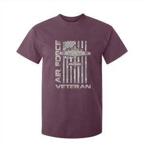 Air Force Veteran T Shirt For Kid Vintage Camo USA Flag Veterans TS10 Maroon Print Your Wear