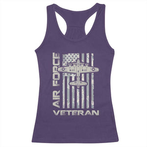 Air Force Veteran Racerback Tank Top Vintage Camo USA Flag Veterans TS10 Purple Print Your Wear