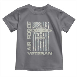 Air Force Veteran Toddler T Shirt Vintage Camo USA Flag Veterans TS10 Charcoal Print Your Wear