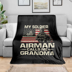 Proud Air Force Grandma Throw Blanket My Soldier Airman Calls Me Grandma US Flag TS10 Print Your Wear