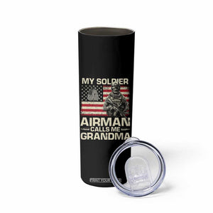 Proud Air Force Grandma Skinny Tumbler My Soldier Airman Calls Me Grandma US Flag TS10 Print Your Wear