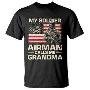 Proud Air Force Grandma T Shirt My Soldier Airman Calls Me Grandma US Flag TS10 Black Print Your Wear