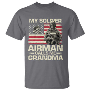Proud Air Force Grandma T Shirt My Soldier Airman Calls Me Grandma US Flag TS10 Charcoal Print Your Wear