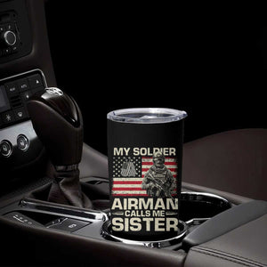 Proud Air Force Sister Tumbler Cup My Soldier Airman Calls Me Sister US Flag TS10 Print Your Wear