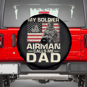 Proud Air Force Dad Spare Tire Cover My Soldier Airman Calls Me Dad US Flag TS10 Black Print Your Wear