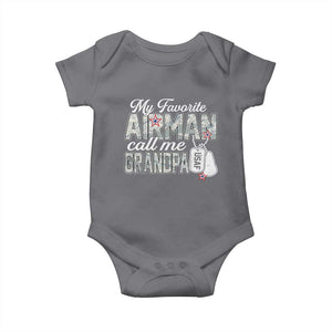 Proud Air Force Family Baby Onesie My Favorite Airman Calls Me Grandpa TS10 Charcoal Print Your Wear