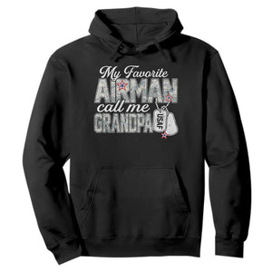 Proud Air Force Family Hoodie My Favorite Airman Calls Me Grandpa TS10 Black Print Your Wear