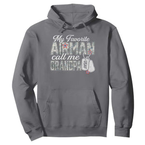 Proud Air Force Family Hoodie My Favorite Airman Calls Me Grandpa TS10 Charcoal Print Your Wear