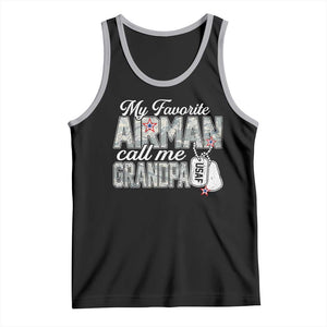 Proud Air Force Family Tank Top My Favorite Airman Calls Me Grandpa TS10 Black Athletic Heather Print Your Wear