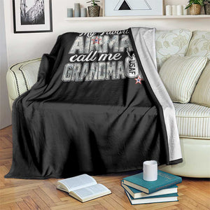 Proud Air Force Family Throw Blanket My Favorite Airman Calls Me Grandma TS10 Print Your Wear