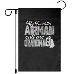 Proud Air Force Family Garden Flag My Favorite Airman Calls Me Grandma TS10 Black Print Your Wear