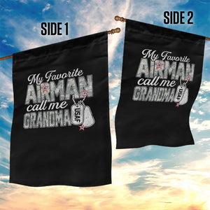 Proud Air Force Family Garden Flag My Favorite Airman Calls Me Grandma TS10 Print Your Wear