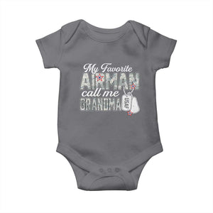 Proud Air Force Family Baby Onesie My Favorite Airman Calls Me Grandma TS10 Charcoal Print Your Wear