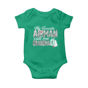 Proud Air Force Family Baby Onesie My Favorite Airman Calls Me Grandma TS10 Irish Green Print Your Wear
