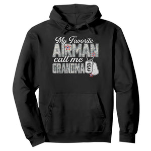Proud Air Force Family Hoodie My Favorite Airman Calls Me Grandma TS10 Black Print Your Wear