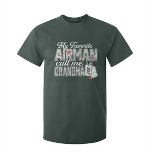 Proud Air Force Family T Shirt For Kid My Favorite Airman Calls Me Grandma TS10 Dark Forest Green Print Your Wear