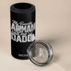 Proud Air Force Family 4 in 1 Can Cooler Tumbler My Favorite Airman Calls Me Dad TS10 Print Your Wear