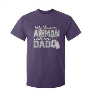 Proud Air Force Family T Shirt For Kid My Favorite Airman Calls Me Dad TS10 Purple Print Your Wear