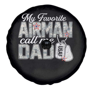 Proud Air Force Family Spare Tire Cover My Favorite Airman Calls Me Dad TS10 Print Your Wear