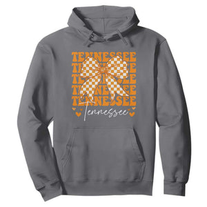 Vintage Tennessee Coquette Bow Hoodie Retro TN Orange Checkered Print US State TS10 Charcoal Print Your Wear