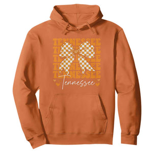 Vintage Tennessee Coquette Bow Hoodie Retro TN Orange Checkered Print US State TS10 Orange Print Your Wear