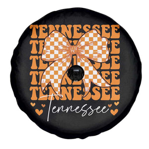 Vintage Tennessee Coquette Bow Spare Tire Cover Retro TN Orange Checkered Print US State TS10 Print Your Wear