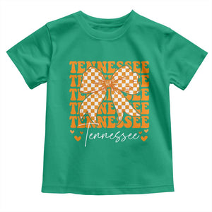 Vintage Tennessee Coquette Bow Toddler T Shirt Retro TN Orange Checkered Print US State TS10 Irish Green Print Your Wear