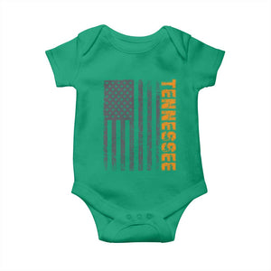 Vintage Tennessee Baby Onesie Retro Orange TN USA Flag Patriotic US State TS10 Irish Green Print Your Wear