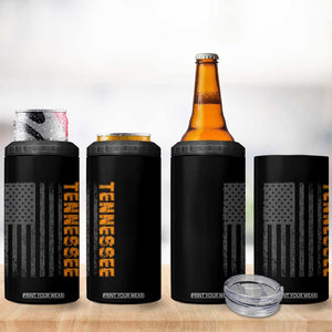 Vintage Tennessee 4 in 1 Can Cooler Tumbler Retro Orange TN USA Flag Patriotic US State TS10 Print Your Wear