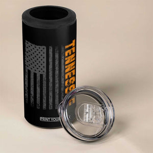Vintage Tennessee 4 in 1 Can Cooler Tumbler Retro Orange TN USA Flag Patriotic US State TS10 Print Your Wear