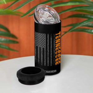 Vintage Tennessee 4 in 1 Can Cooler Tumbler Retro Orange TN USA Flag Patriotic US State TS10 Print Your Wear