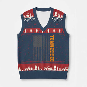 Vintage Tennessee V-Neck Knit Sweater Vest Retro Orange TN USA Flag Patriotic US State TS10 Navy Red Print Your Wear