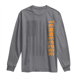 Vintage Tennessee Long Sleeve Shirt Retro Orange TN USA Flag Patriotic US State TS10 Charcoal Print Your Wear