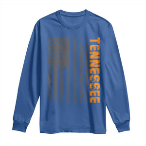 Vintage Tennessee Long Sleeve Shirt Retro Orange TN USA Flag Patriotic US State TS10 Royal Blue Print Your Wear