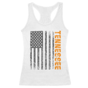 Vintage Tennessee Racerback Tank Top Retro Orange TN USA Flag Patriotic US State TS10 White Print Your Wear