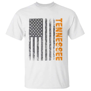 Vintage Tennessee T Shirt Retro Orange TN USA Flag Patriotic US State TS10 White Print Your Wear