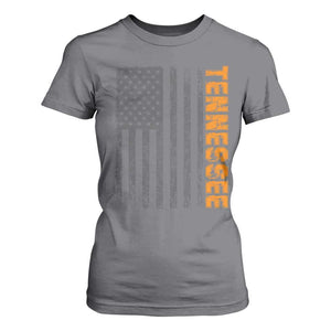 Vintage Tennessee T Shirt For Women Retro Orange TN USA Flag Patriotic US State TS10 Charcoal Print Your Wear