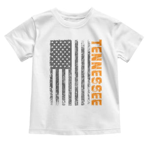 Vintage Tennessee Toddler T Shirt Retro Orange TN USA Flag Patriotic US State TS10 White Print Your Wear