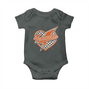 Vintage Tennessee Baby Onesie Checkered Heart Love TN Orange US State TS10 Dark Heather Print Your Wear
